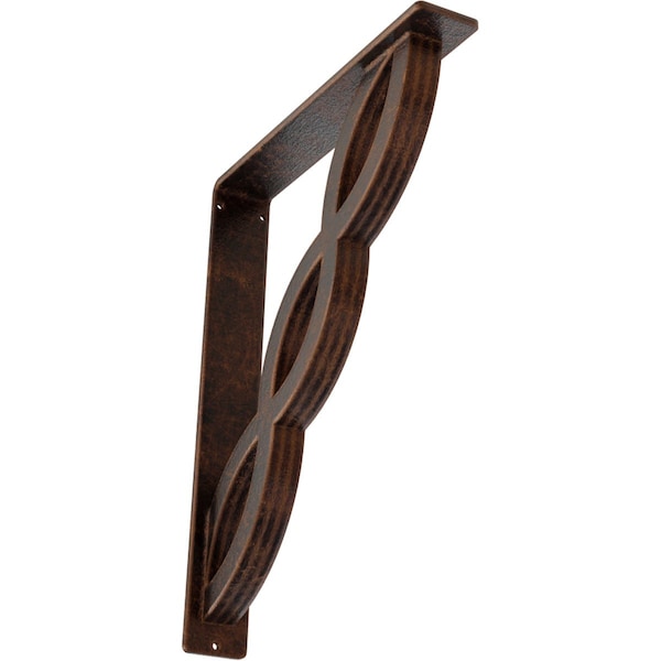 Ekena Millwork Loera Wrought Iron Bracket, (Triple center brace), Antiqued Copper 2"W x 12"D x 15"H BKTM02X12X15TLOACO - main